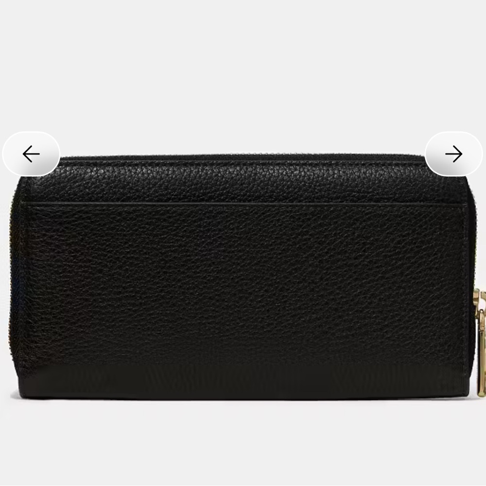 Kate Spade Black Gold Zip-Around Wallet cards wrap around coin purse - Picture 3 of 3